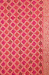 Pink Banarasi Chiffon Silk Saree