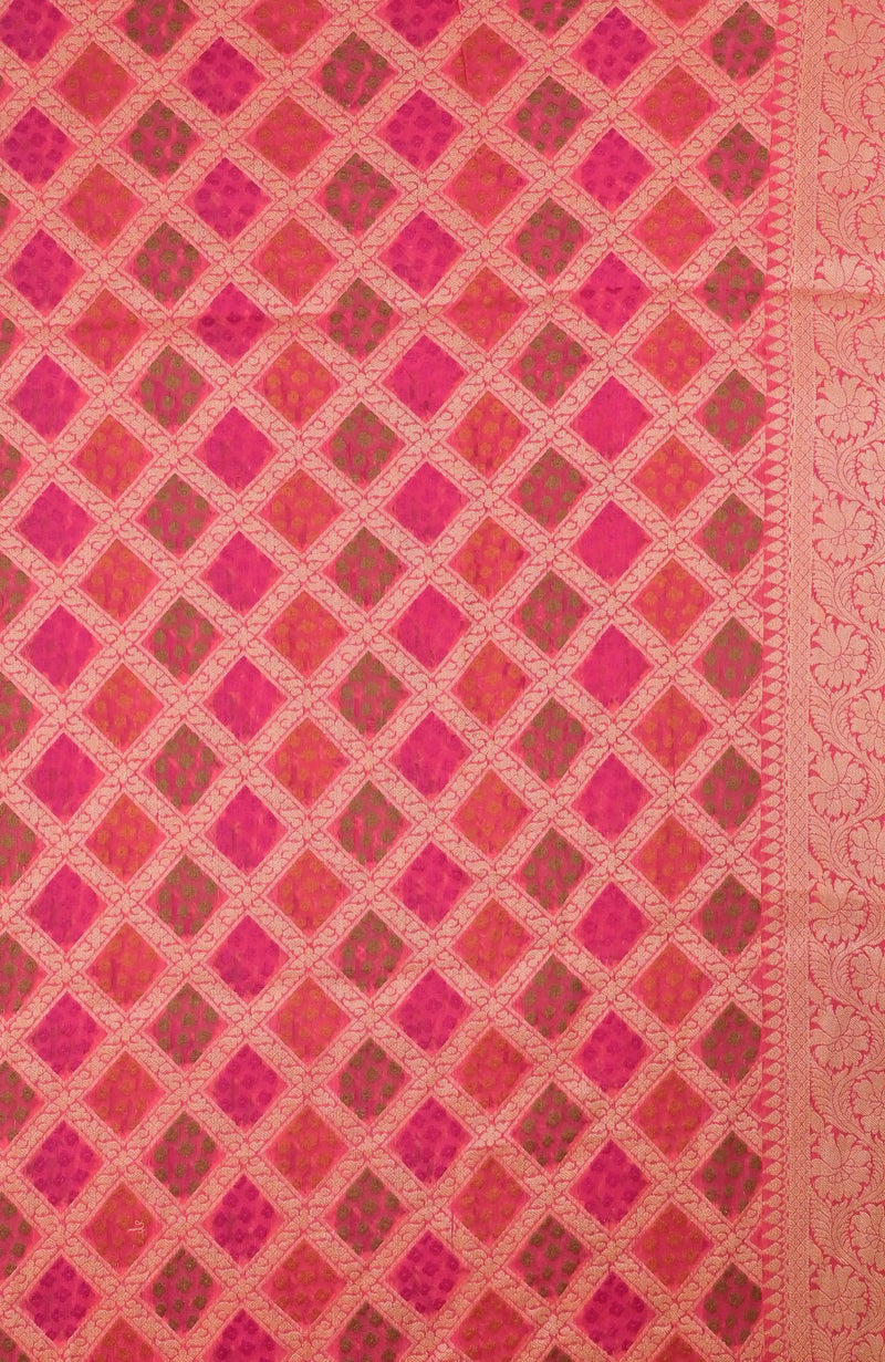 Pink Banarasi Chiffon Silk Saree