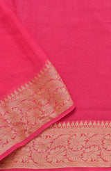 Pink Banarasi Chiffon Silk Saree