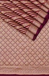 Wine Banarasi Chiffon Silk Saree