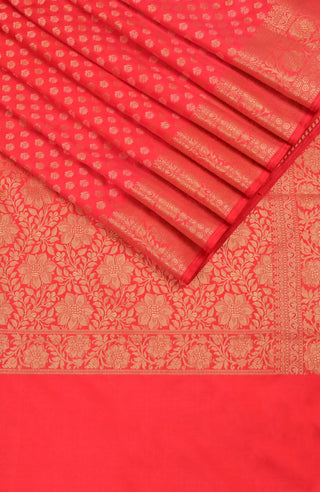 Scarlet Red Banarasi Blended Saree