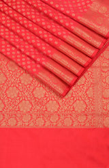 Scarlet Red Banarasi Blended Saree