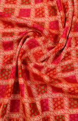 Red Banarasi Chiffon Silk Saree