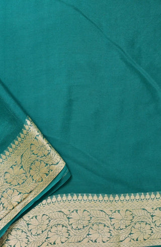 Green Banarasi Chiffon Silk Saree