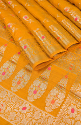 Mustard Soft Banarasi Saree