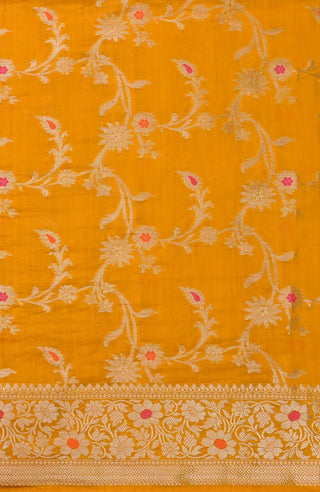 Mustard Soft Banarasi Saree