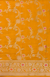 Mustard Soft Banarasi Saree