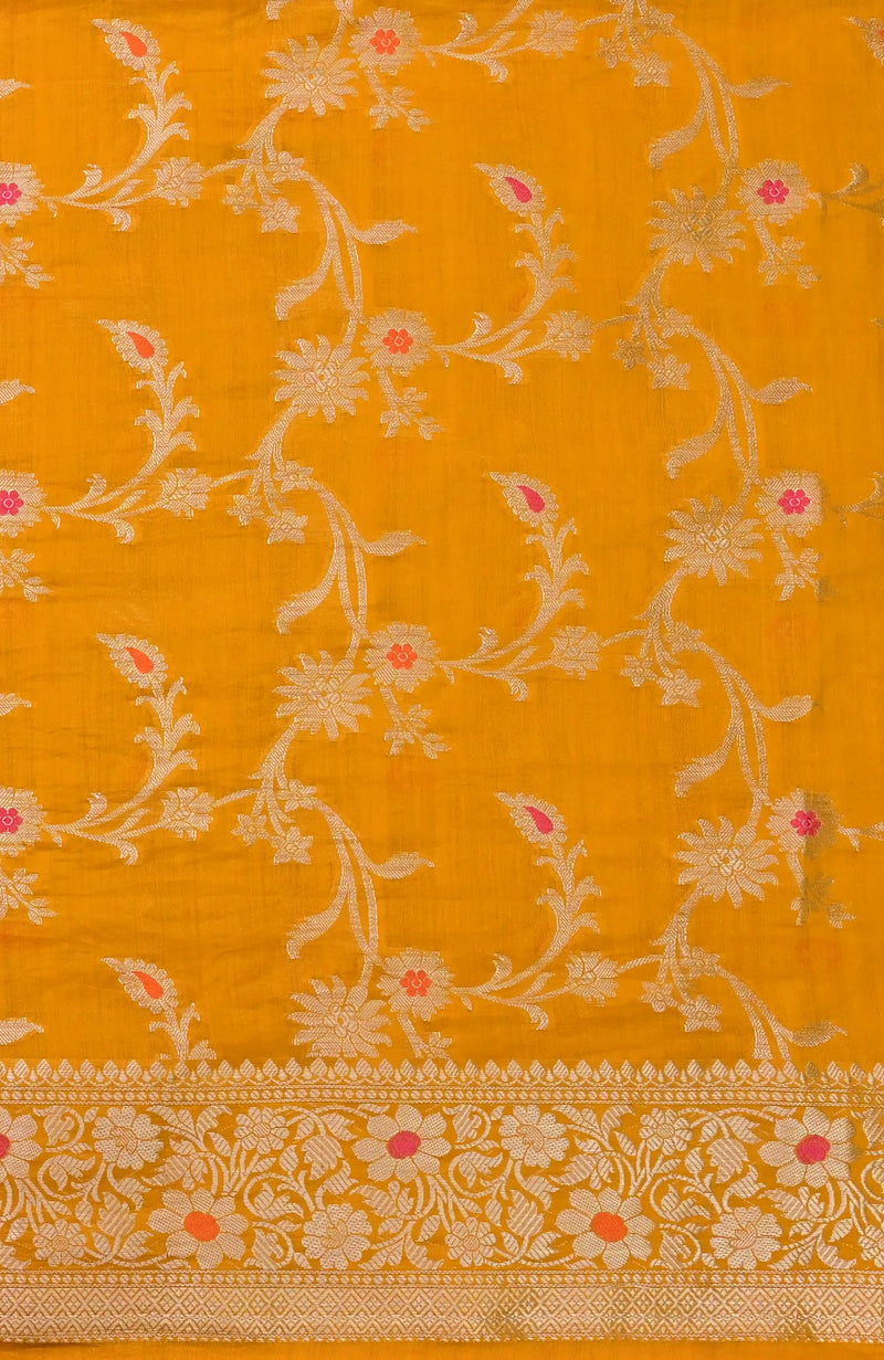 Mustard Soft Banarasi Saree