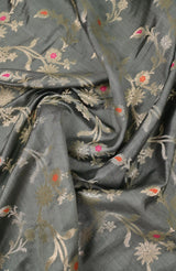 Grey soft Banarasi Saree