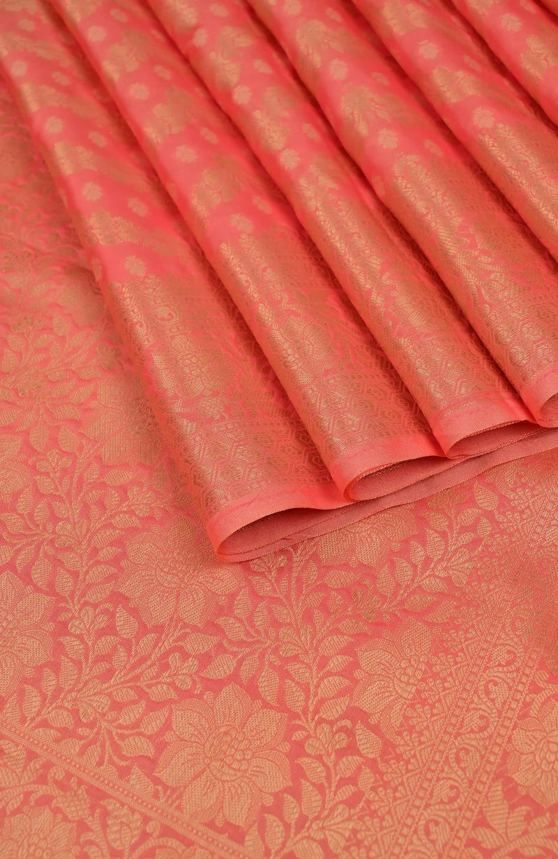 Peach Banarasi Blended Saree