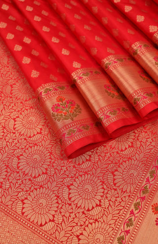 Red Banarasi Blended Saree