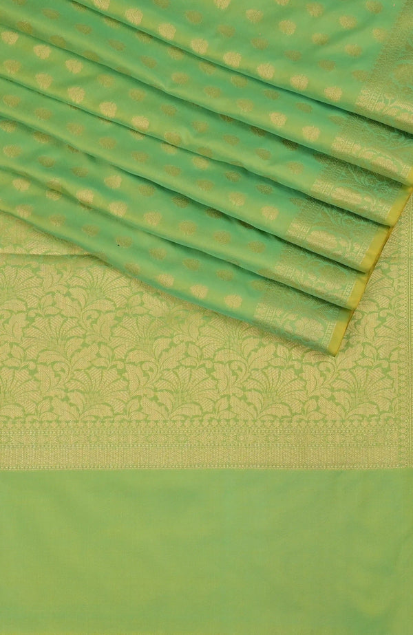 Lumnious Green Banarasi Blended Saree