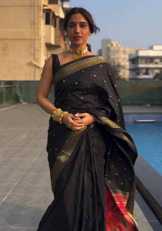 Bhumi Pednekar's Black Paithani Silk Saree (Made to Order)