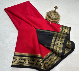 Rashmika Mandanna's Reception Saree (Red Crepe Pure Silk)