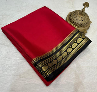 Rashmika Mandanna's Reception Saree (Red Crepe Pure Silk)