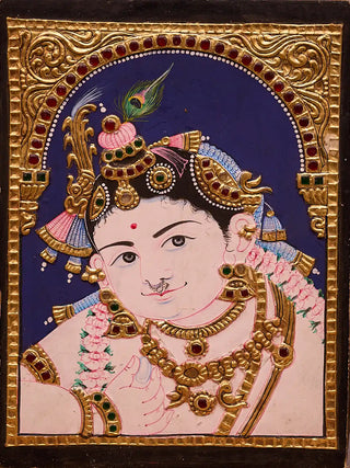 Beautiful Bala Krishna Tanjore Painting