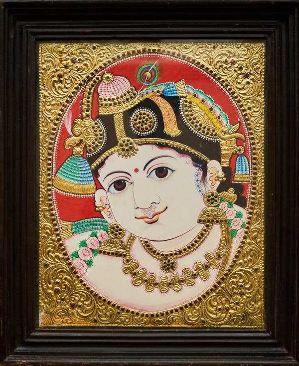 Divine Bala Krishna Tanjore Painting