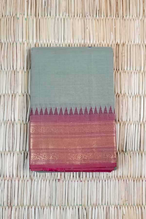 Dusty Green Chettinad Cotton saree