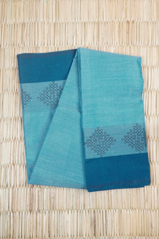 Light Teal Blue Chettinad Cotton saree