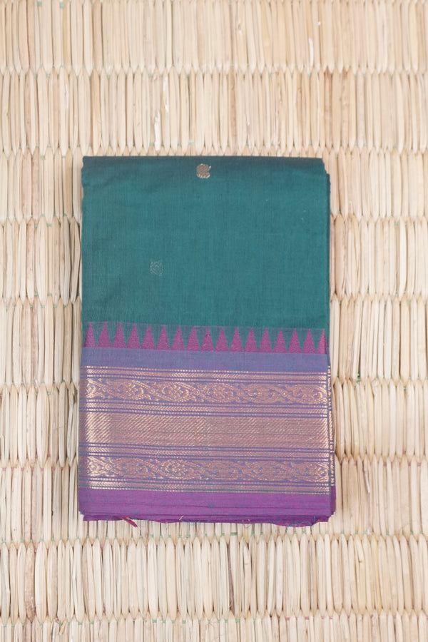 Bottle Green Chettinad Cotton saree