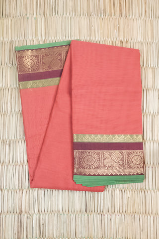 Rust Orange Chettinad Cotton saree