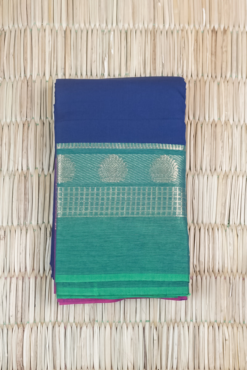 Navy Blue Chettinad Cotton saree