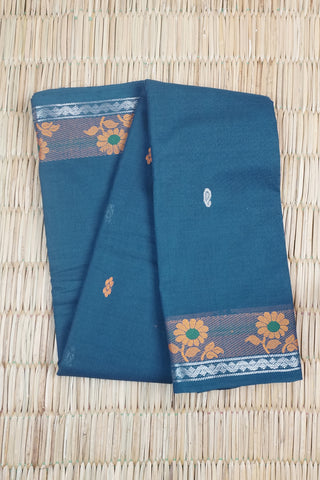 Deep Teal Green Chettinad Cotton saree