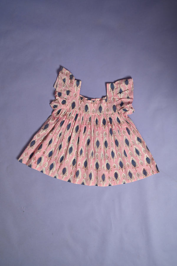 Pink Printed Cotton Frock
