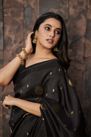 Priyanka Mohan's Black Kanjivaram Silk Saree (Made to Order)