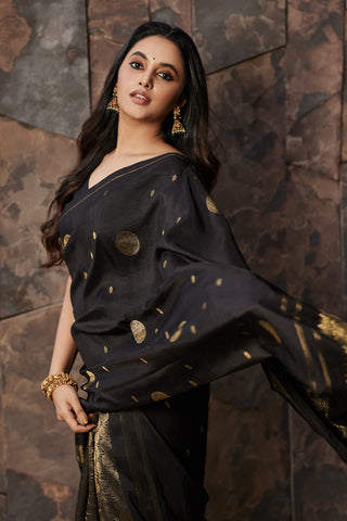 Priyanka Mohan's Black Kanjivaram Silk Saree (Made to Order)