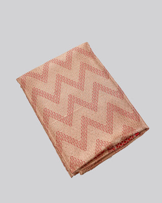 Banarasi Pure Silk Brocade Saree in Rose Pink and Red with Gold Zari
