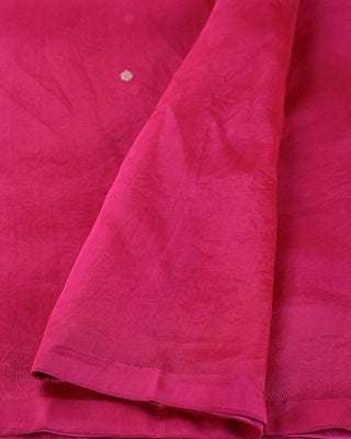 Magenta Banarasi Kora Organza Handwoven Saree