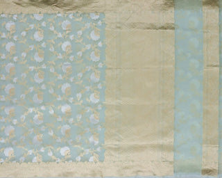 Sea Green Handwoven Banarasi Kora Tissue Silk Saree