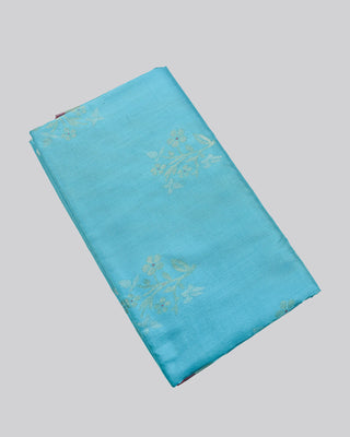 Light blue pure Uppada silk saree with dual-tone zari floral motifs