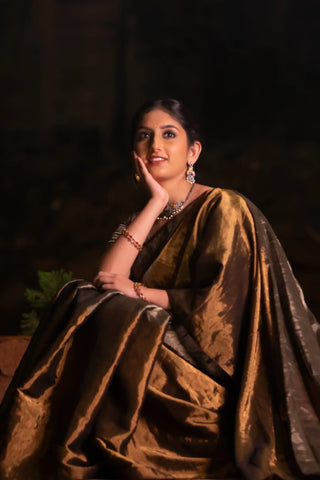 Anushka's Gold & Silver Chanderi Tissue Saree