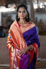 Purple Paithani Pure Silk Saree