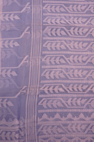 Sky Blue Jamdani Cotton Art Silk Saree