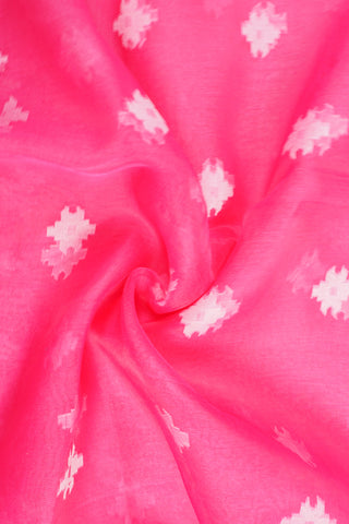 Rani Pink Jamdani Floral Organza saree