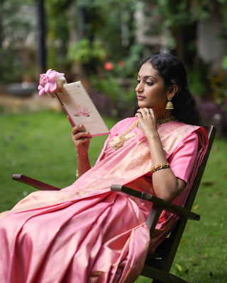 Light Pink Kanchipuram Pure Silk Saree