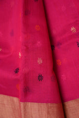 Rani Pink Chanderi Cotton Saree