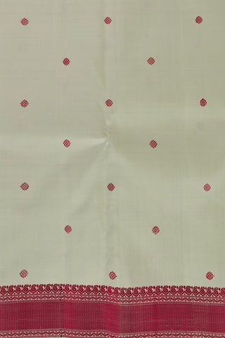 Classic Kanjivaram Silk Saree Cream Body with Radiant Red Border