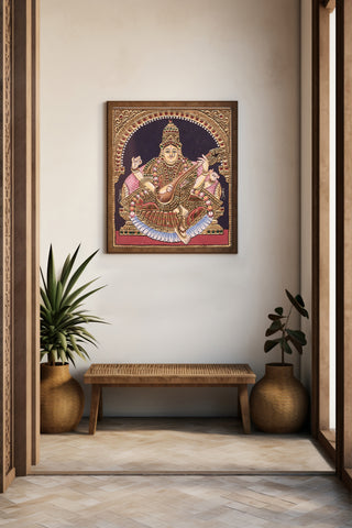 Divine Saraswati Tanjore Painting