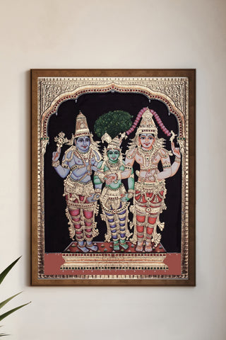 Meenakshi Kalyanam Tanjore Painting