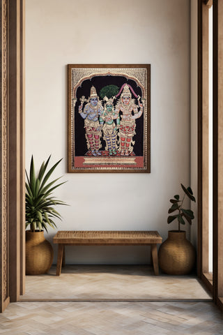 Meenakshi Kalyanam Tanjore Painting