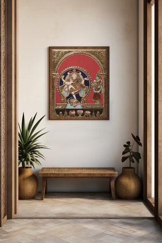 Lord Nataraja with Shivkami Tanjore Painting