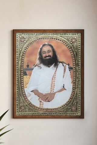 Gurudev Sri Sri Ravi Shankar Ji Tanjore-Style Ornate Photo Frame