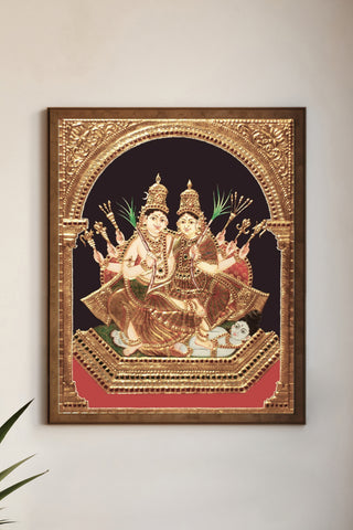 Kameshwara-Kameshwari Tanjore Painting