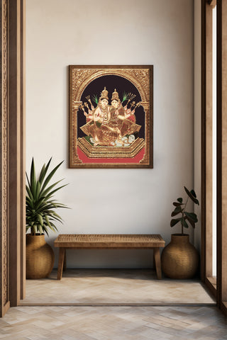 Kameshwara-Kameshwari Tanjore Painting