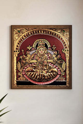 Devi Dhairya Lakshmi Tanjore Art piece