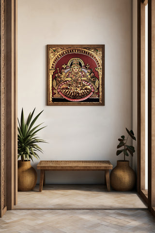 Devi Dhairya Lakshmi Tanjore Art piece